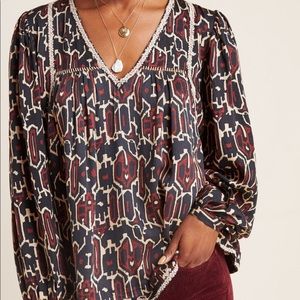 NWOT Anthropologie Embroidered Blouse